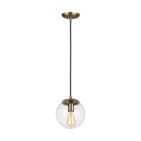 Leo - Hanging Globe One Light LED Pendant - Satin Bronze Ceiling Sea Gull Lighting 