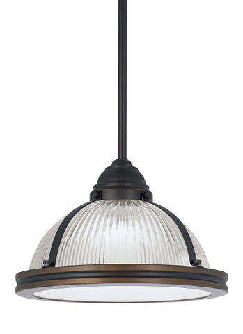 Pratt Street Prismatic One Light Pendant - Autumn Bronze Ceiling Sea Gull Lighting 