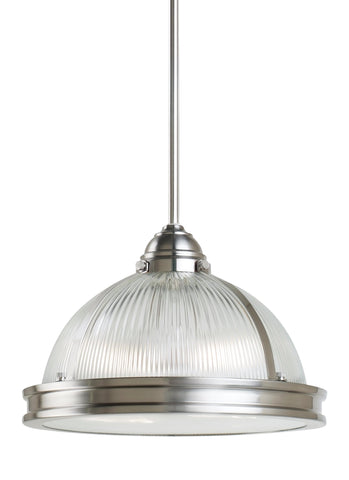 Pratt Street Prismatic Two Light Pendant - Brushed Nickel Ceiling Sea Gull Lighting 