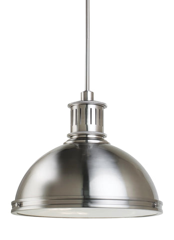 Pratt Street Metal Three Light Pendant - Brushed Nickel Ceiling Sea Gull Lighting 