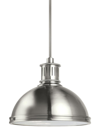 Pratt Street Metal Large LED Pendant - Brushed Nickel Ceiling Sea Gull Lighting 