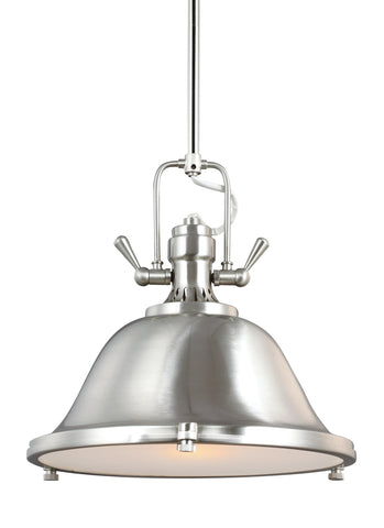 Stone Street One Light Pendant - Brushed Nickel Ceiling Sea Gull Lighting 