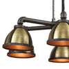 Torque 6 Chandelier Vintage Rust/Vintage Brass Ceiling Elk Lighting 