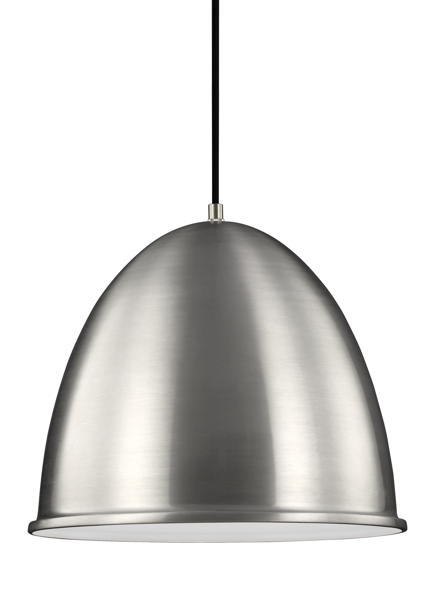 Hudson Street One Light Pendant - Satin Aluminum Ceiling Sea Gull Lighting 