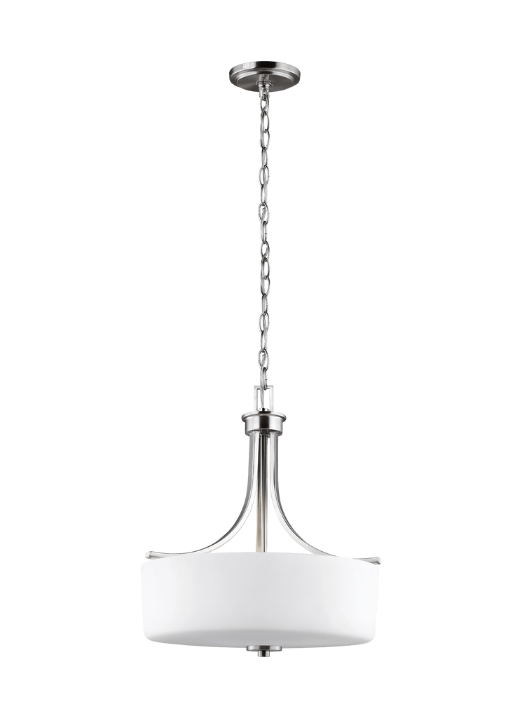 Canfield Three Light Pendant - Brushed Nickel Ceiling Sea Gull Lighting 