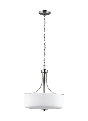 Canfield Three Light Pendant - Brushed Nickel Ceiling Sea Gull Lighting 