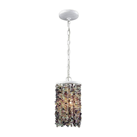 Agate Stones Pendant In Off White With Purple Agate Stones Ceiling Elk Lighting 
