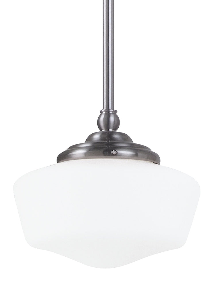 Academy Small One Light Pendant - Brushed Nickel Ceiling Sea Gull Lighting 