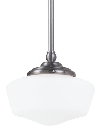 Academy Small One Light Pendant - Brushed Nickel Ceiling Sea Gull Lighting 