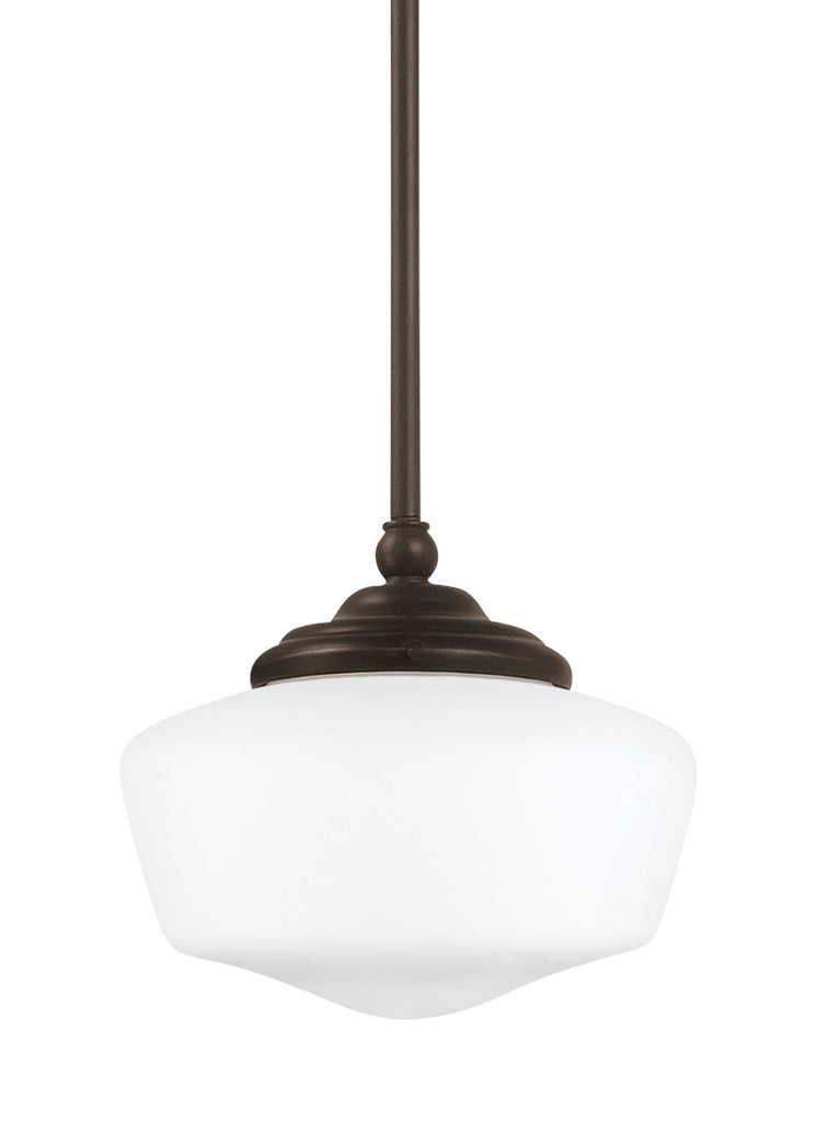 Academy Small One Light LED Pendant - Heirloom Bronze Ceiling Sea Gull Lighting 