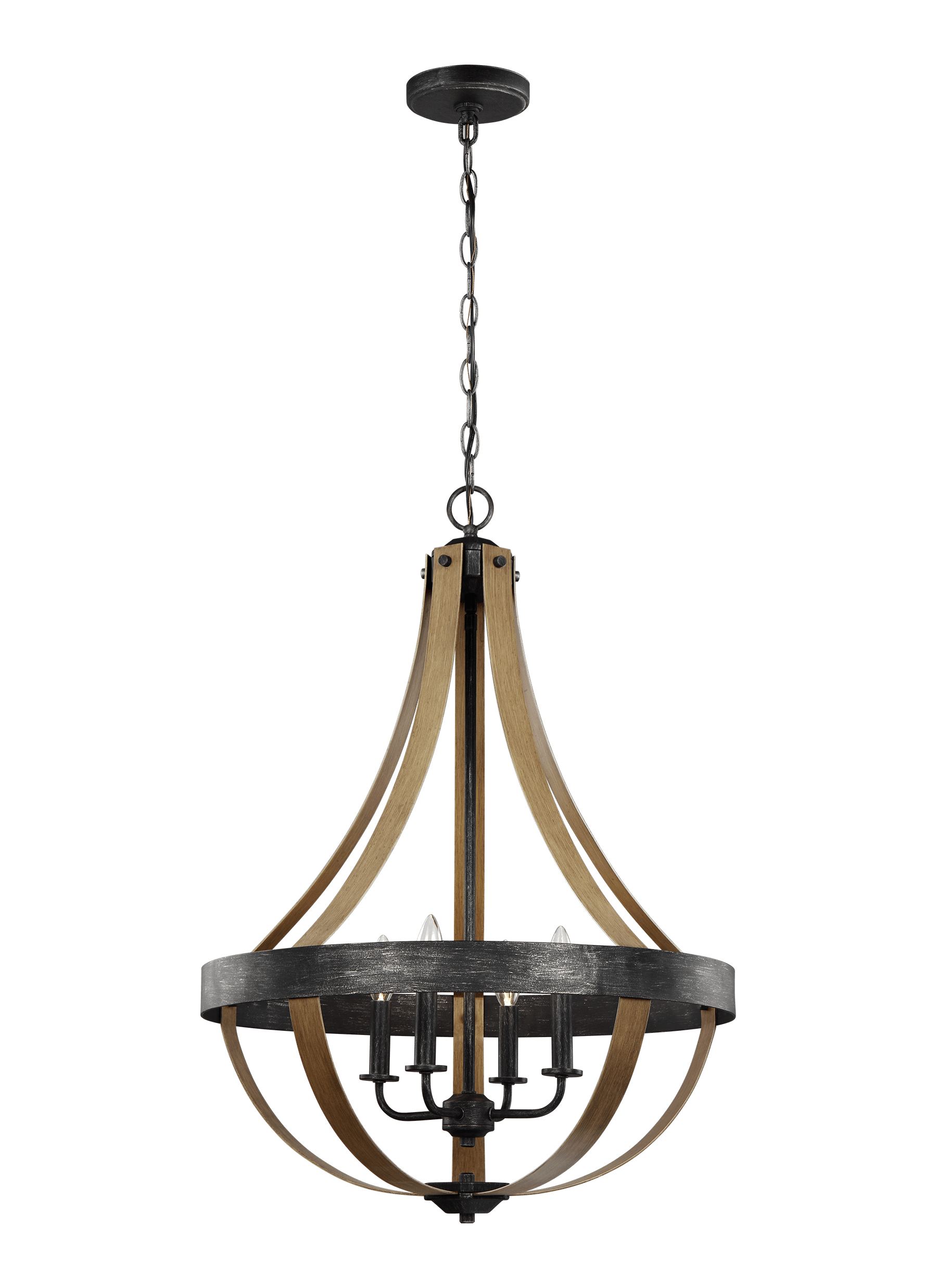 Davlin Four Light Pendant - Stardust / Cerused Oak Ceiling Sea Gull Lighting 