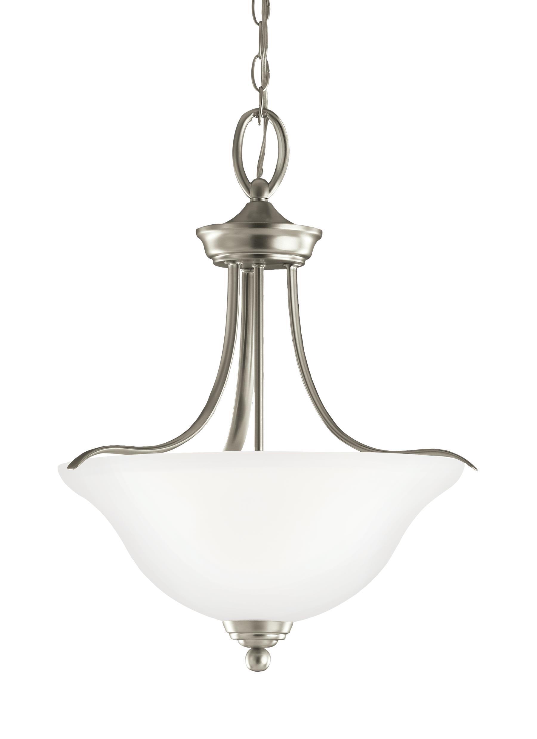 Wheaton Three Light LED Pendant - Brushed Nickel Ceiling Sea Gull Lighting 