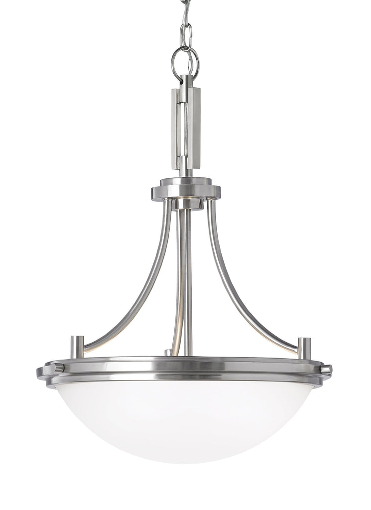 Winnetka Three Light Pendant - Brushed Nickel Ceiling Sea Gull Lighting 