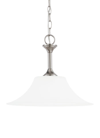 Holman One Light Pendant - Brushed Nickel Ceiling Sea Gull Lighting 