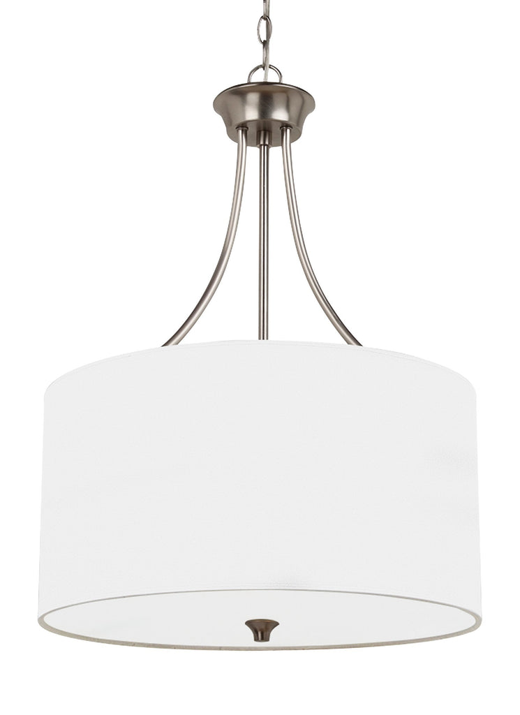 Stirling Three Light Pendant - Brushed Nickel Ceiling Sea Gull Lighting 