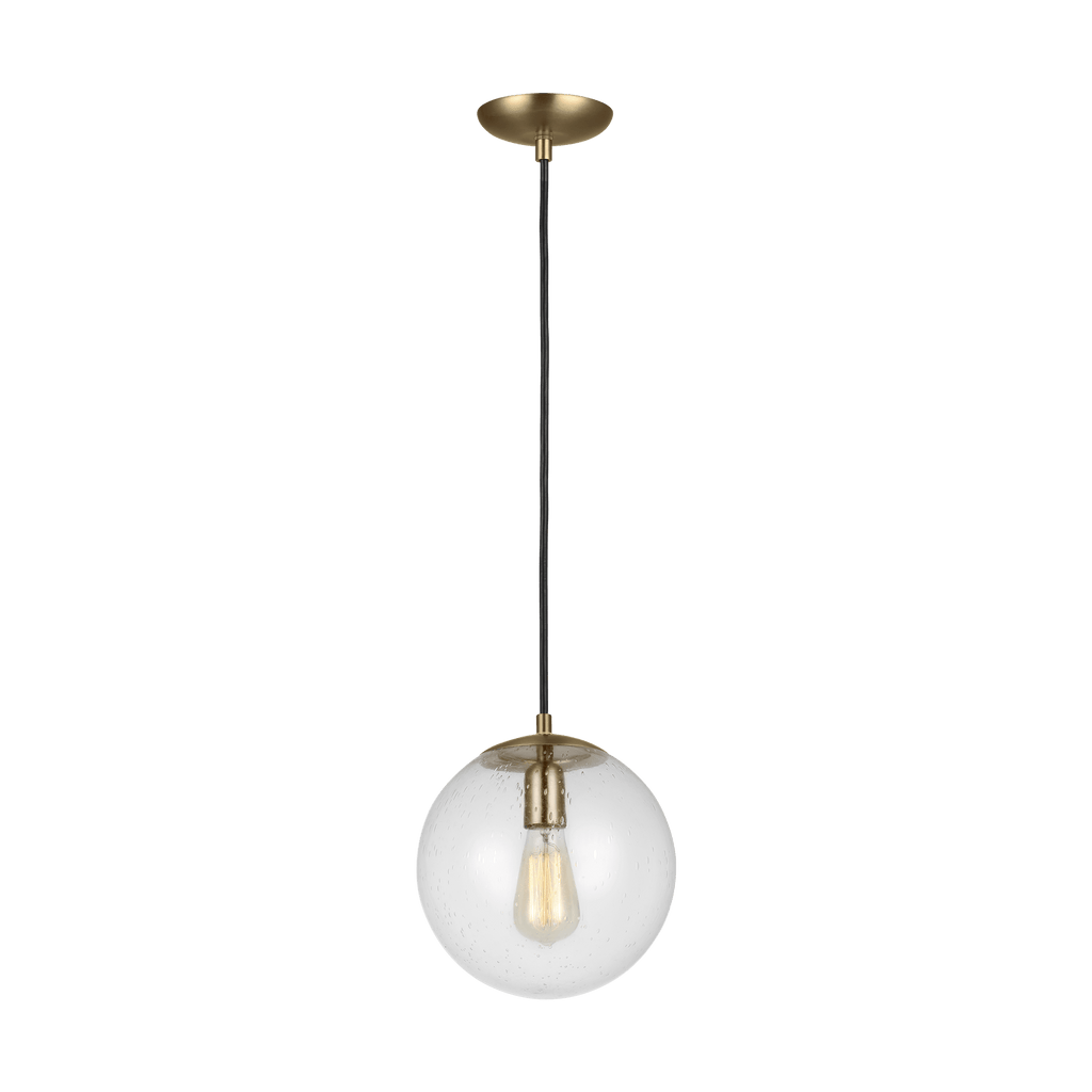 Leo - Hanging Globe One Light LED Pendant - Satin Bronze Ceiling Sea Gull Lighting 