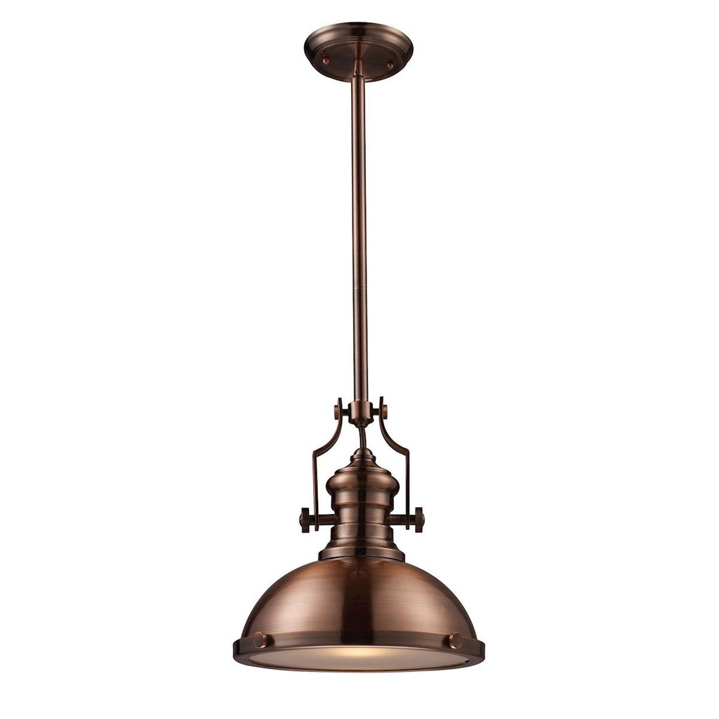 Chadwick 1 Light Pendant In Antique Copper Ceiling Elk Lighting 