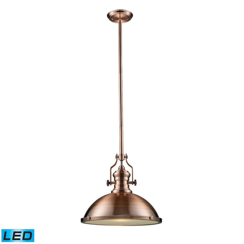 Chadwick 1 Light LED Pendant In Antique Copper Ceiling Elk Lighting 