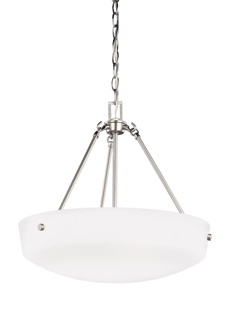 Kerrville Three Light Pendant - Brushed Nickel Ceiling Sea Gull Lighting 