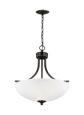 Geary Medium Three Light Pendant - Heirloom Bronze Ceiling Sea Gull Lighting 