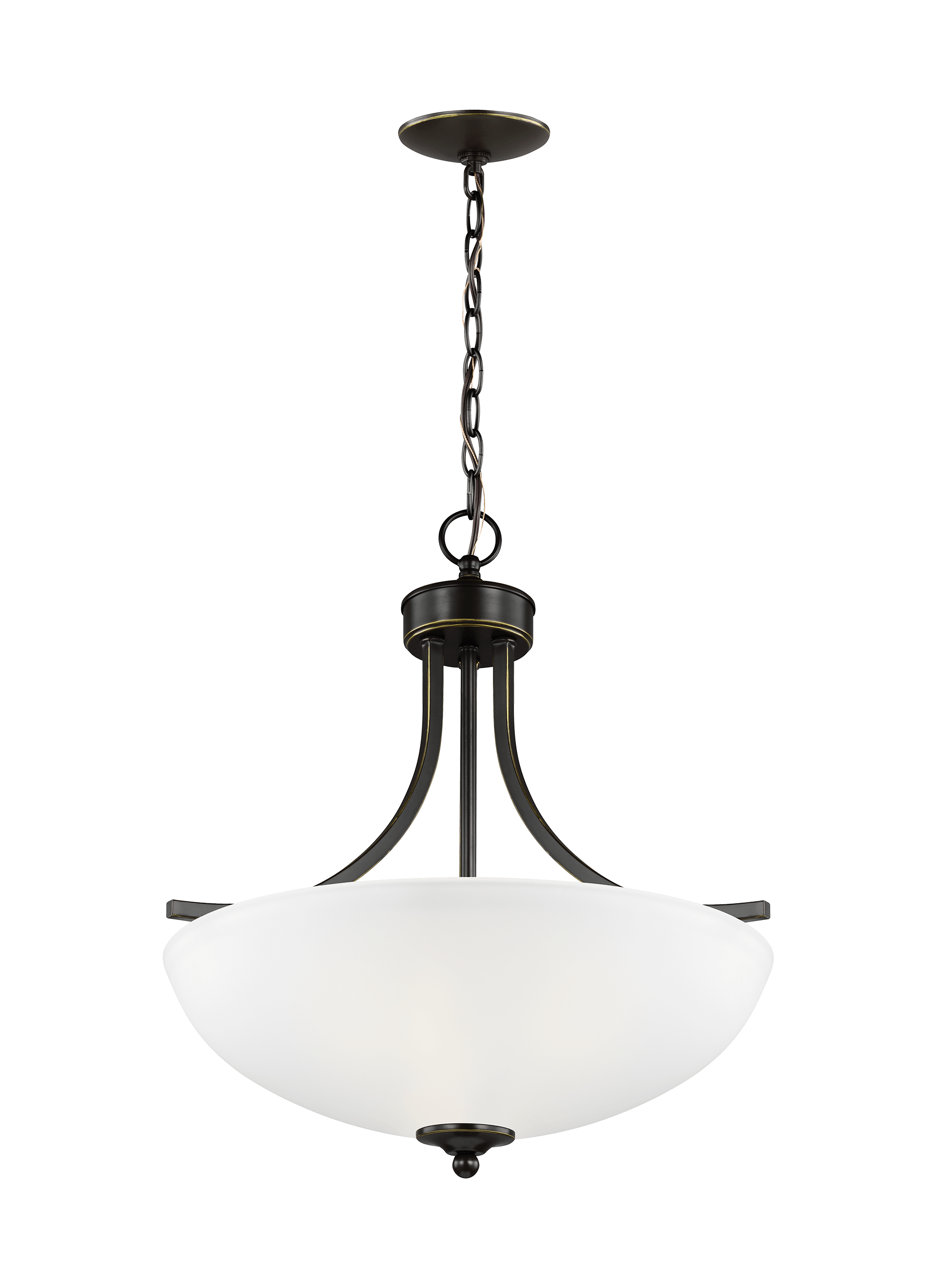 Geary Medium Three Light LED Pendant - Heirloom Bronze Ceiling Sea Gull Lighting 