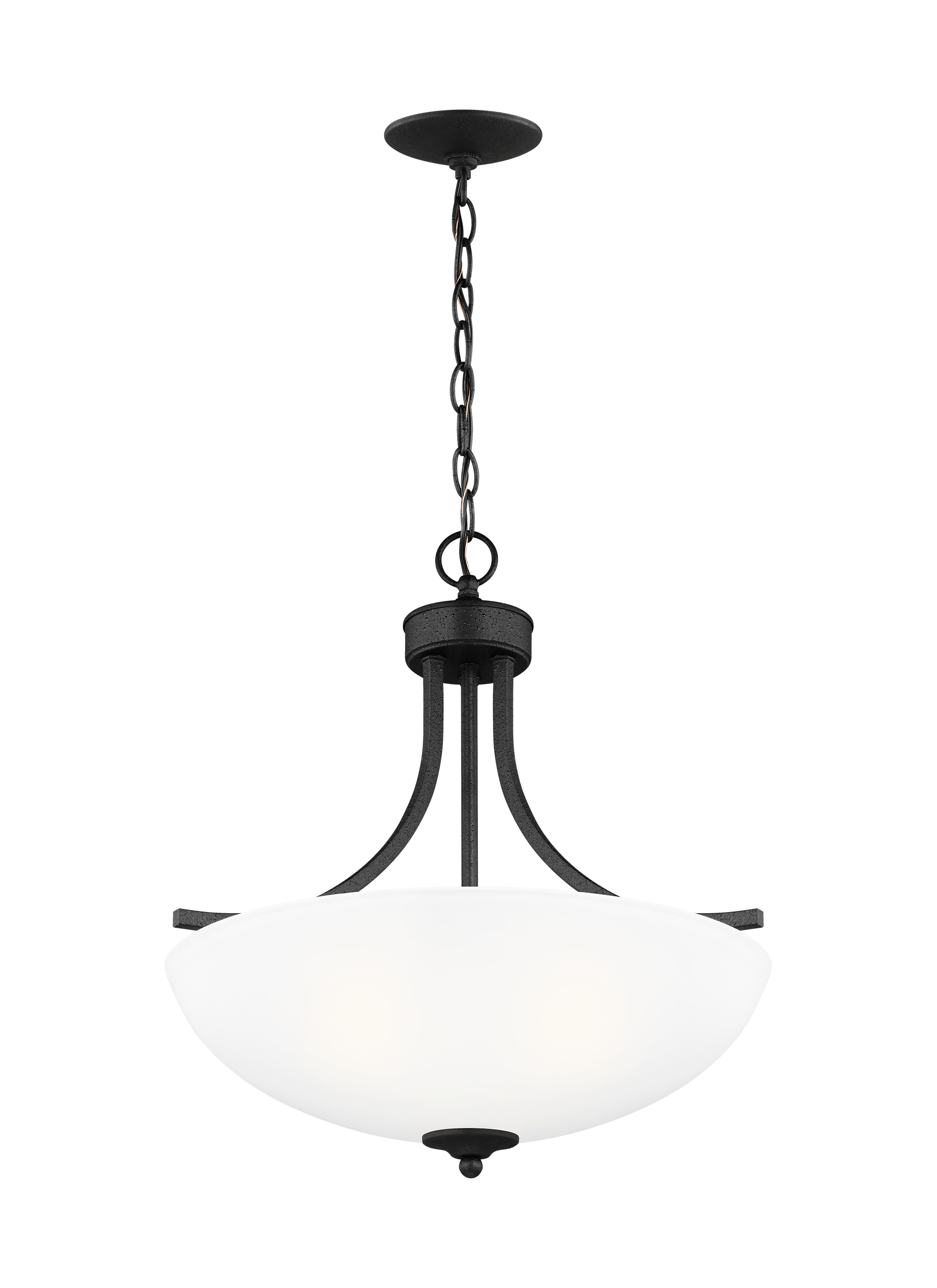 Geary Medium Three Light LED Pendant - Blacksmith Ceiling Sea Gull Lighting 