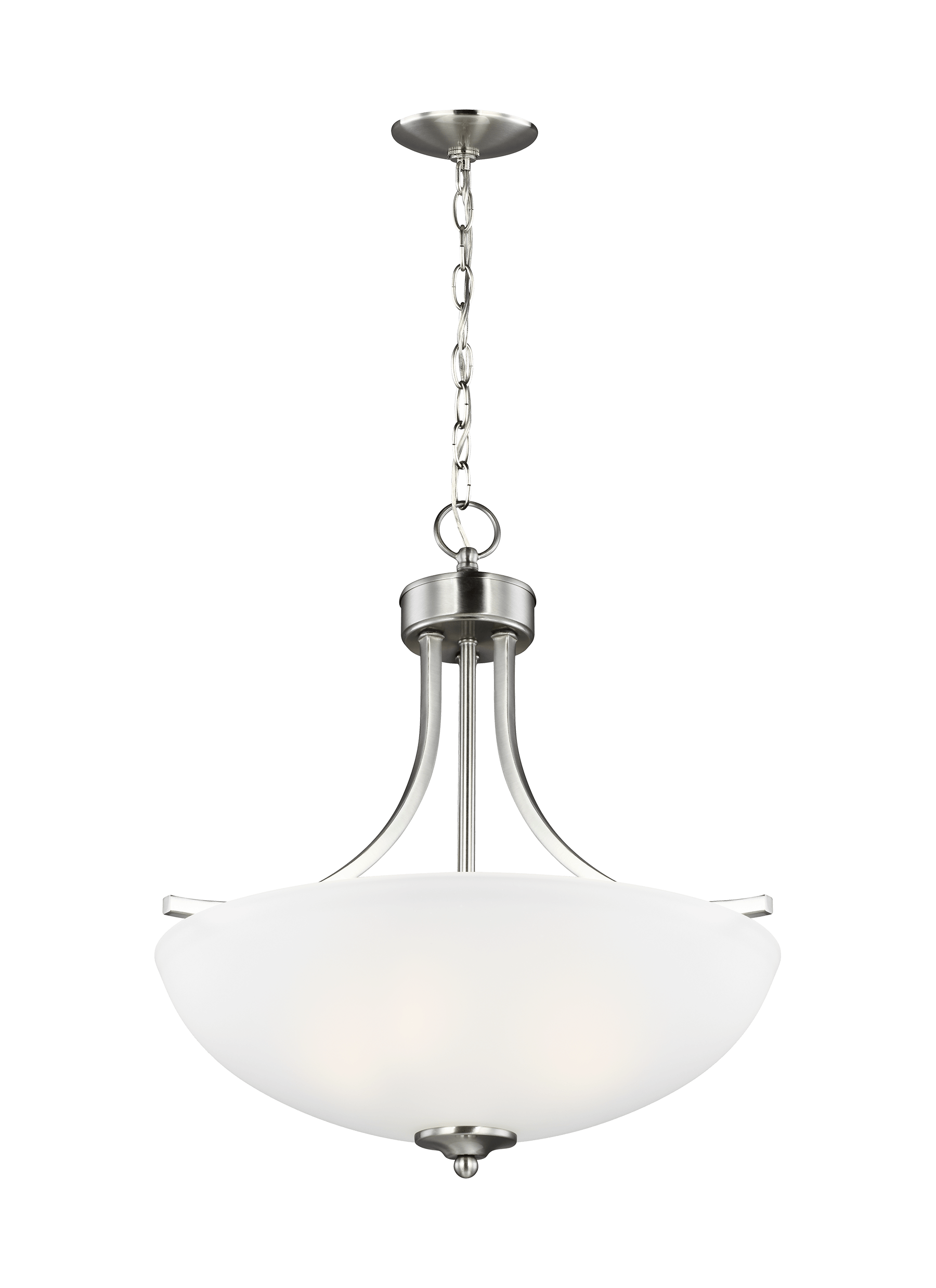Geary Medium Three Light LED Pendant - Brushed Nickel Ceiling Sea Gull Lighting 