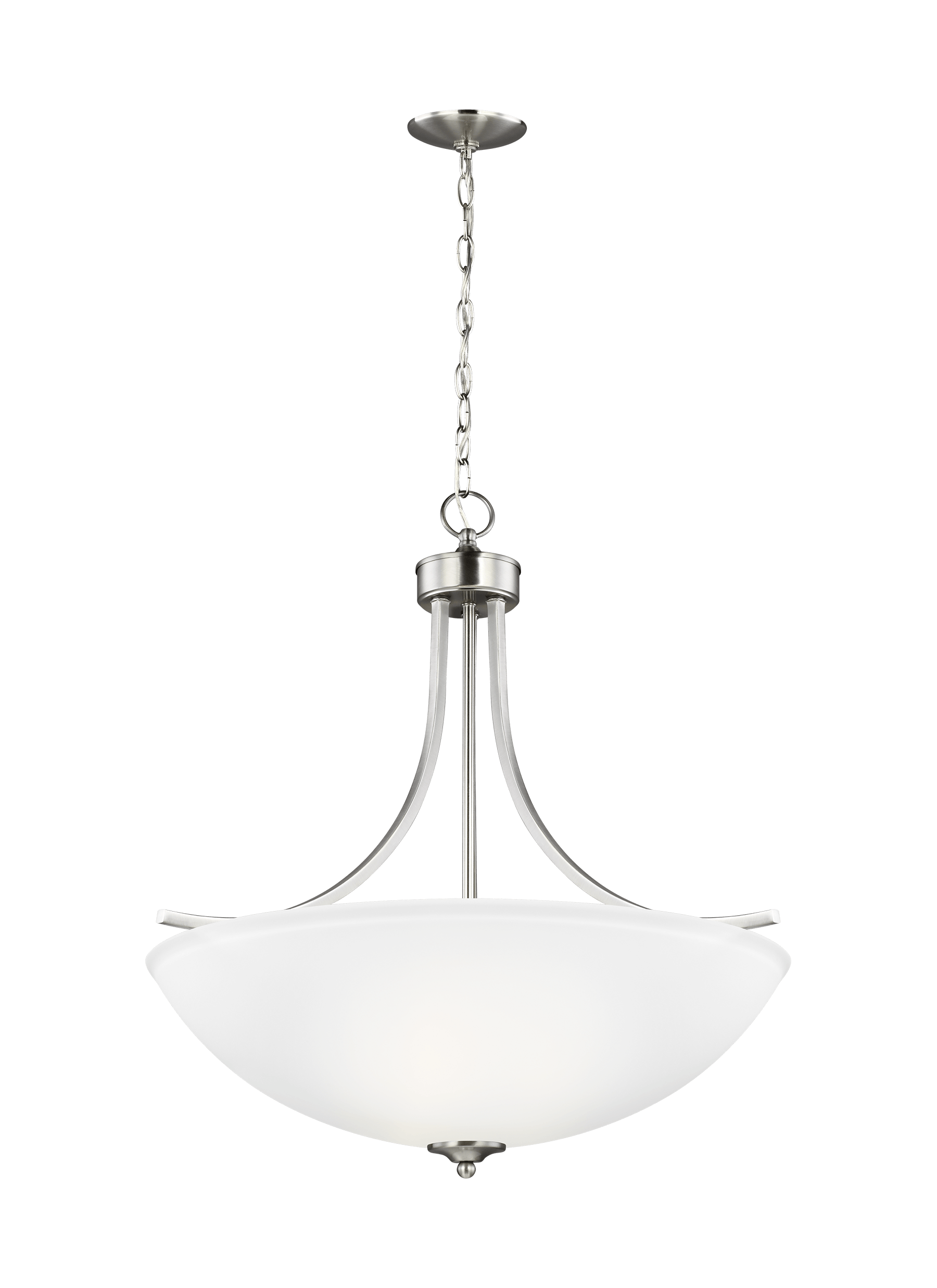 Geary Large Four Light LED Pendant - Brushed Nickel Ceiling Sea Gull Lighting 