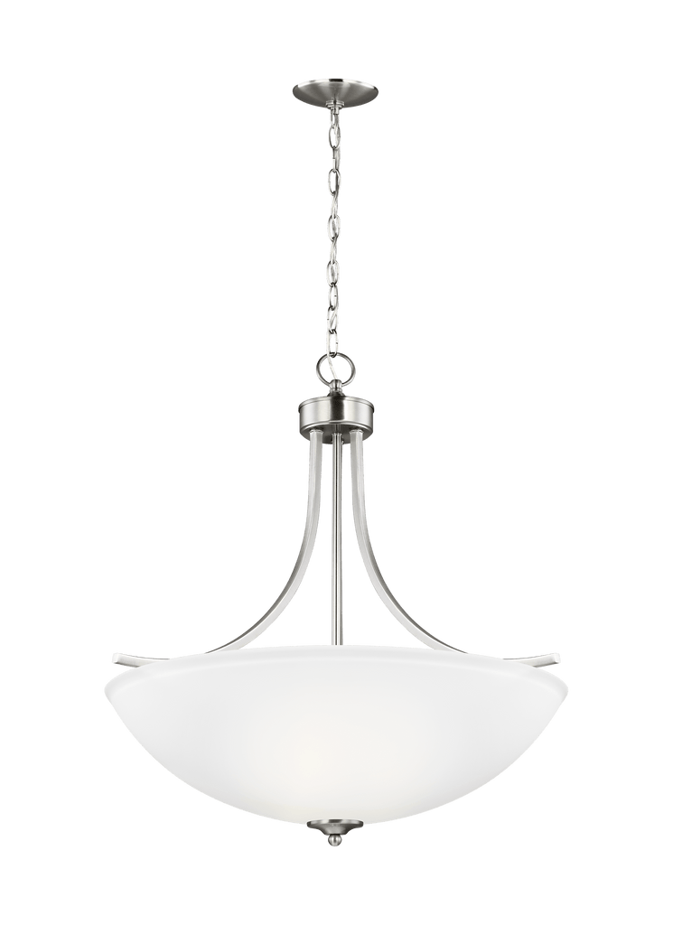 Geary Large Four Light LED Pendant - Brushed Nickel Ceiling Sea Gull Lighting 