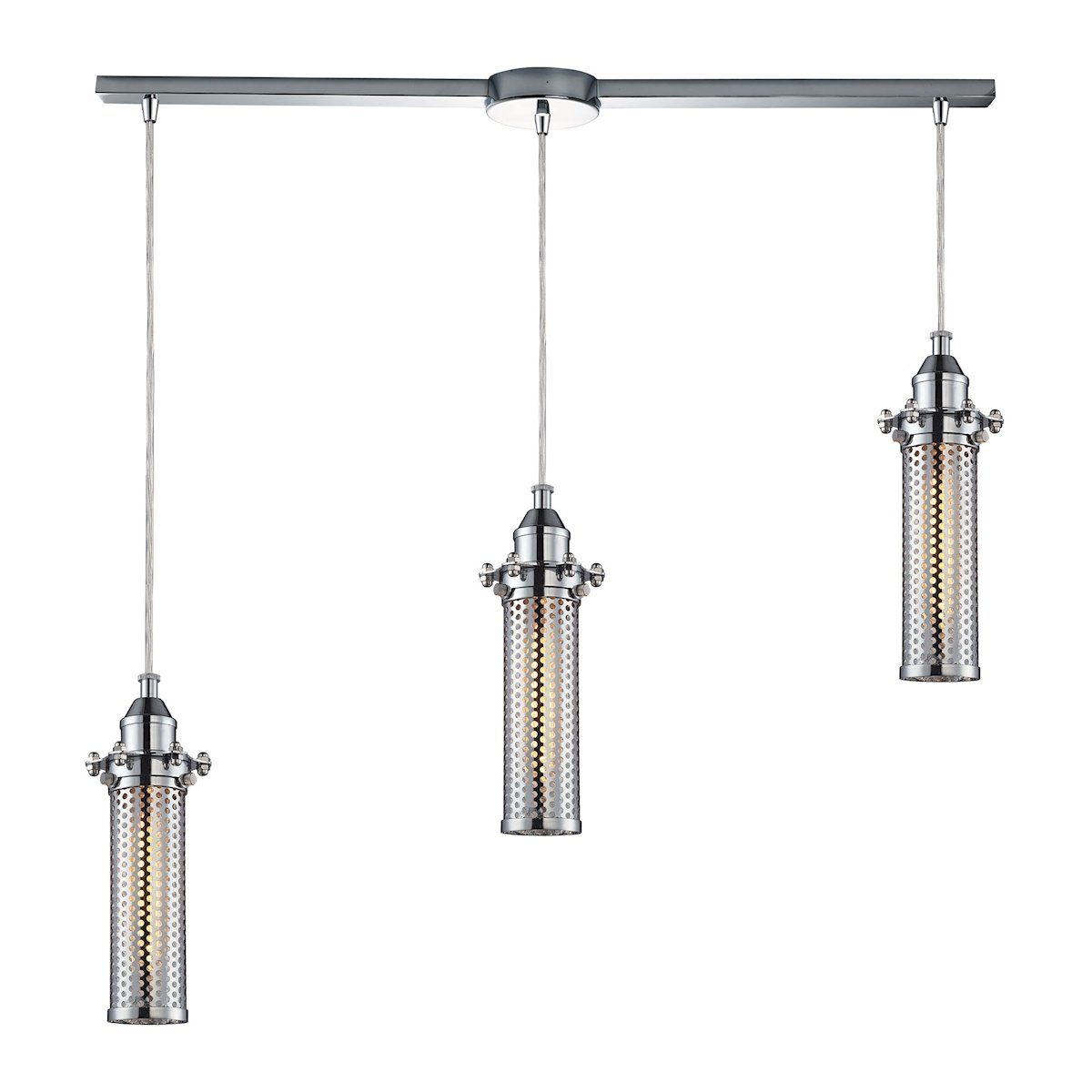 Fulton 3 Light Pendant In Polished Chrome Ceiling Elk Lighting 