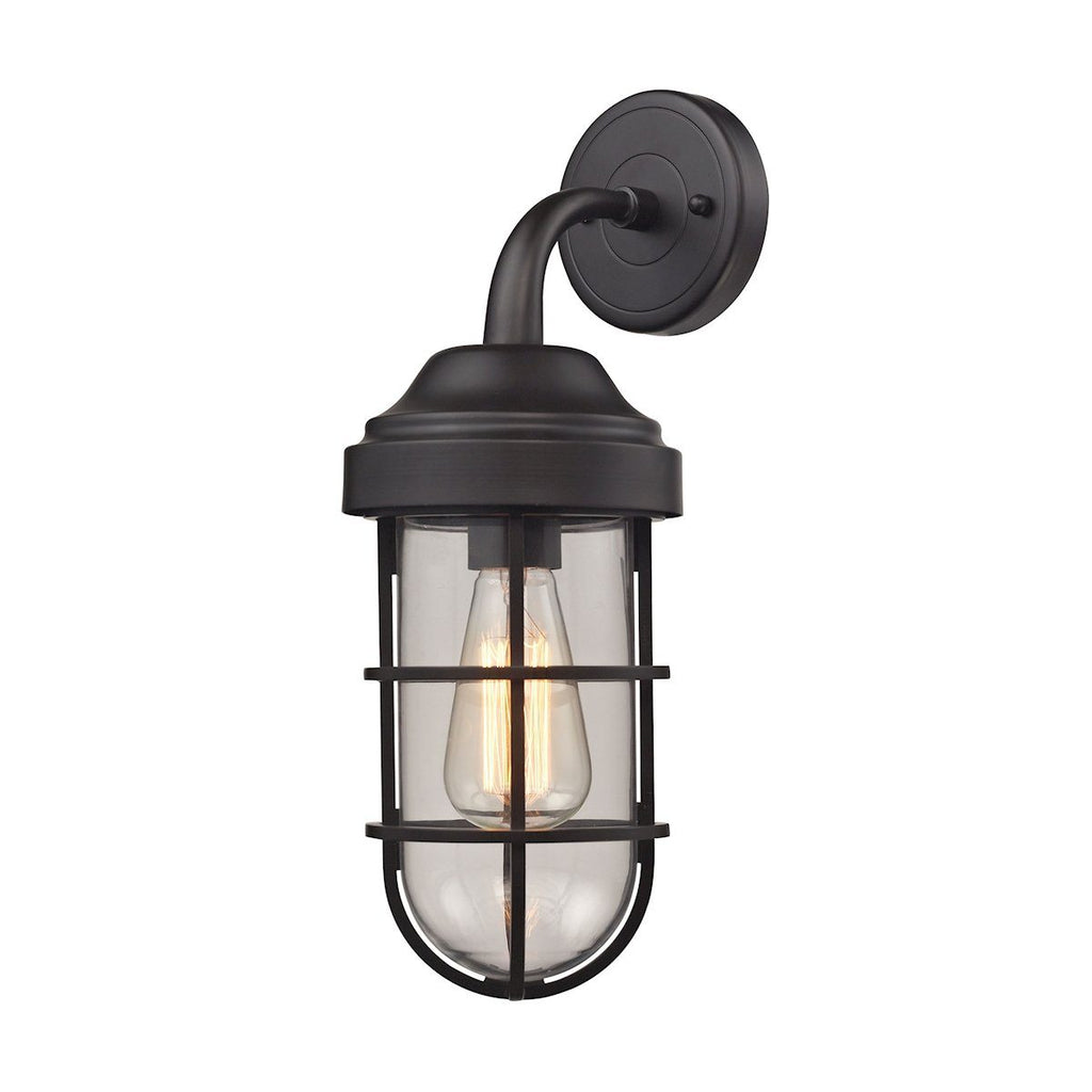 Seaport 1 Light Wall Sconce In Oil Rubbed Bronze And Clear Glass Wall Sconce Elk Lighting 