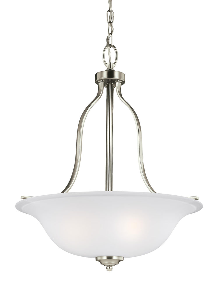 Emmons Three Light Pendant - Brushed Nickel Ceiling Sea Gull Lighting 