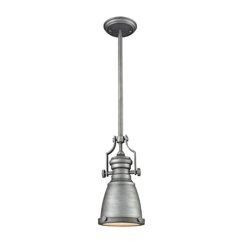 Chadwick Pendant In Weathered Zinc With Frosted Glass Diffuser Ceiling Elk Lighting 