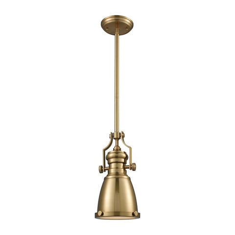 Chadwick Pendant In Satin Brass With Frosted Glass Diffuser Ceiling Elk Lighting 