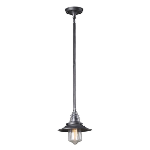 Insulator Glass Pendant In Weathered Zinc Ceiling Elk Lighting 