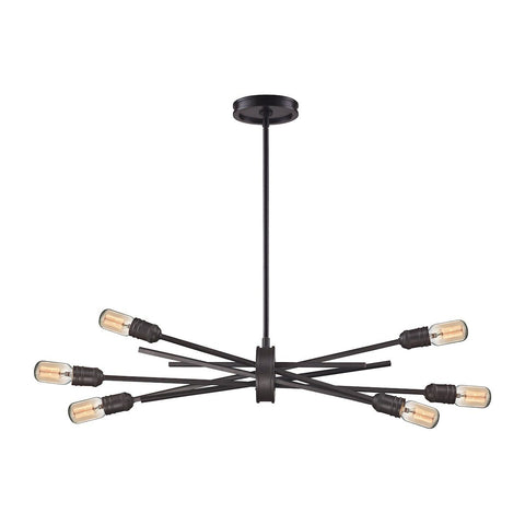 Xenia 6 Light Chandelier In Oil Rubbed Bronze Ceiling Elk Lighting 