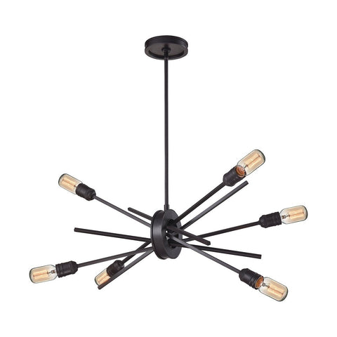 Xenia 6 Light Chandelier In Oil Rubbed Bronze Ceiling Elk Lighting 