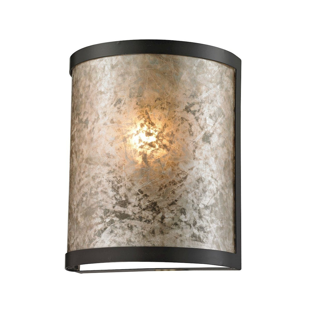 Mica 1 Light Wall Sconce In Oil Rubbed Bronze And Tan Mica Wall Sconce Elk Lighting 