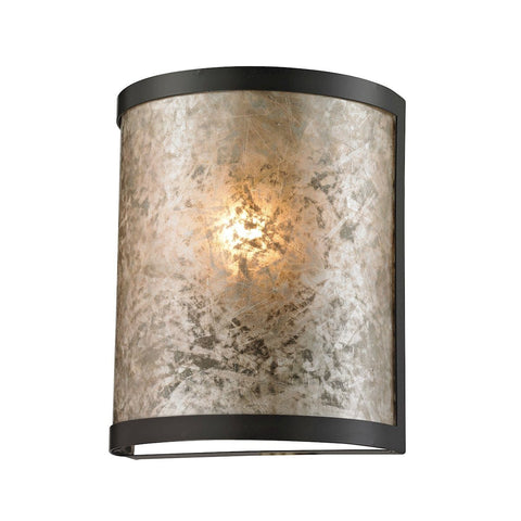 Mica 1 Light Wall Sconce In Oil Rubbed Bronze And Tan Mica Wall Sconce Elk Lighting 