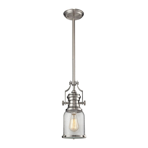 Chadwick Pendant In Satin Nickel And Seeded Glass Ceiling Elk Lighting 