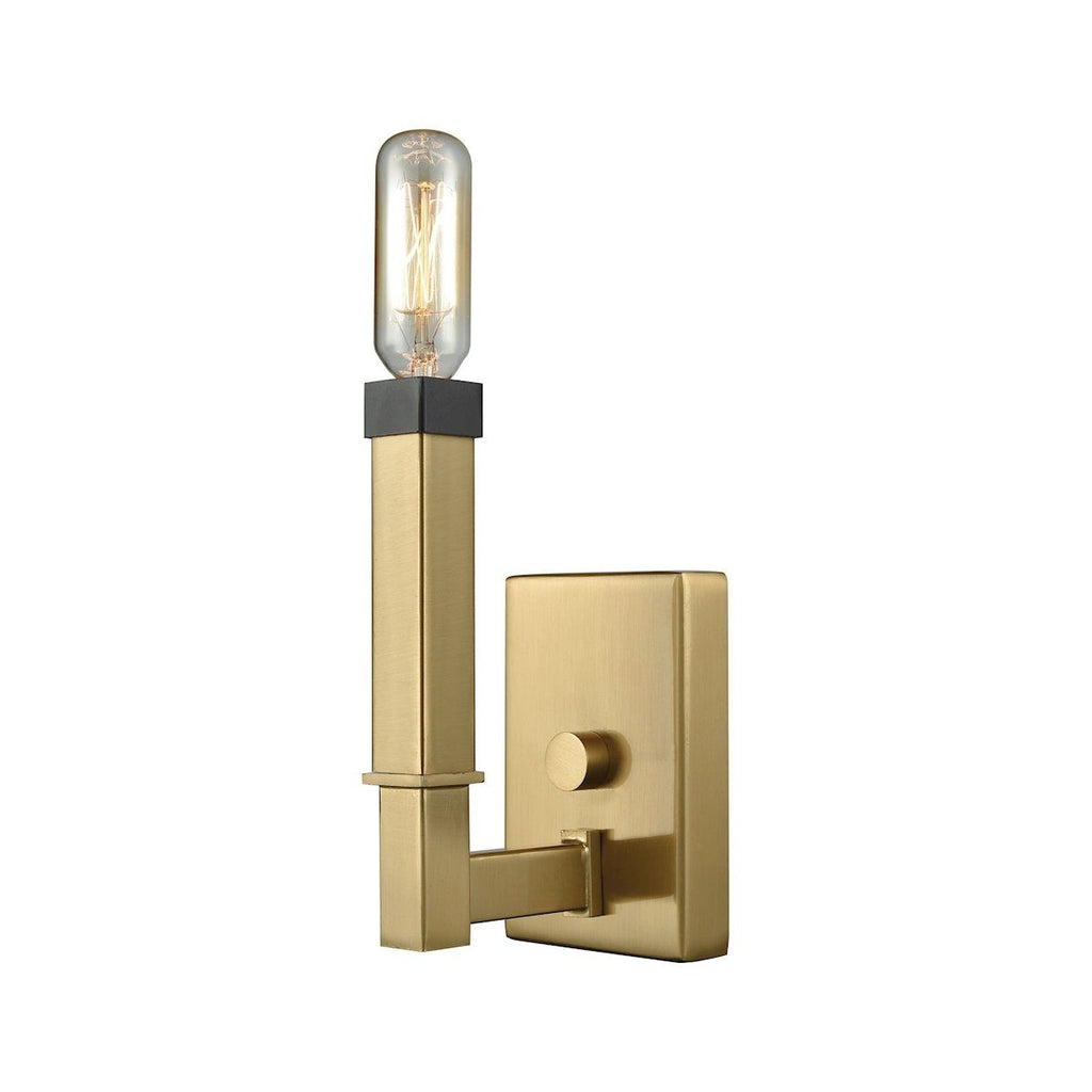 Mandeville 1 Light Wall Sconce In Satin Brass With Oil Rubbed Bronze Accents Wall Elk Lighting 