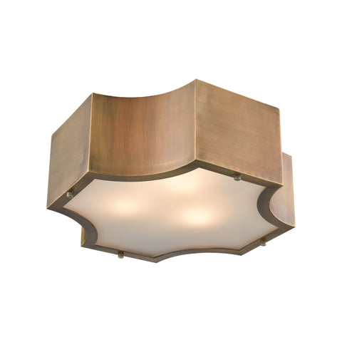 Gordon 15"w Classic Brass Flush Mount Ceiling Elk Lighting Default Value 