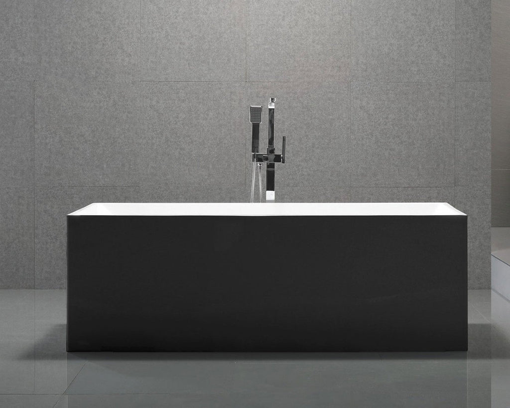Long Beach 60" Freestanding Acrylic Bathtub - Black Furniture MTD Vanities 