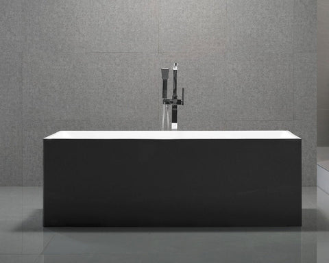 Long Beach 60" Freestanding Acrylic Bathtub - Black Furniture MTD Vanities 