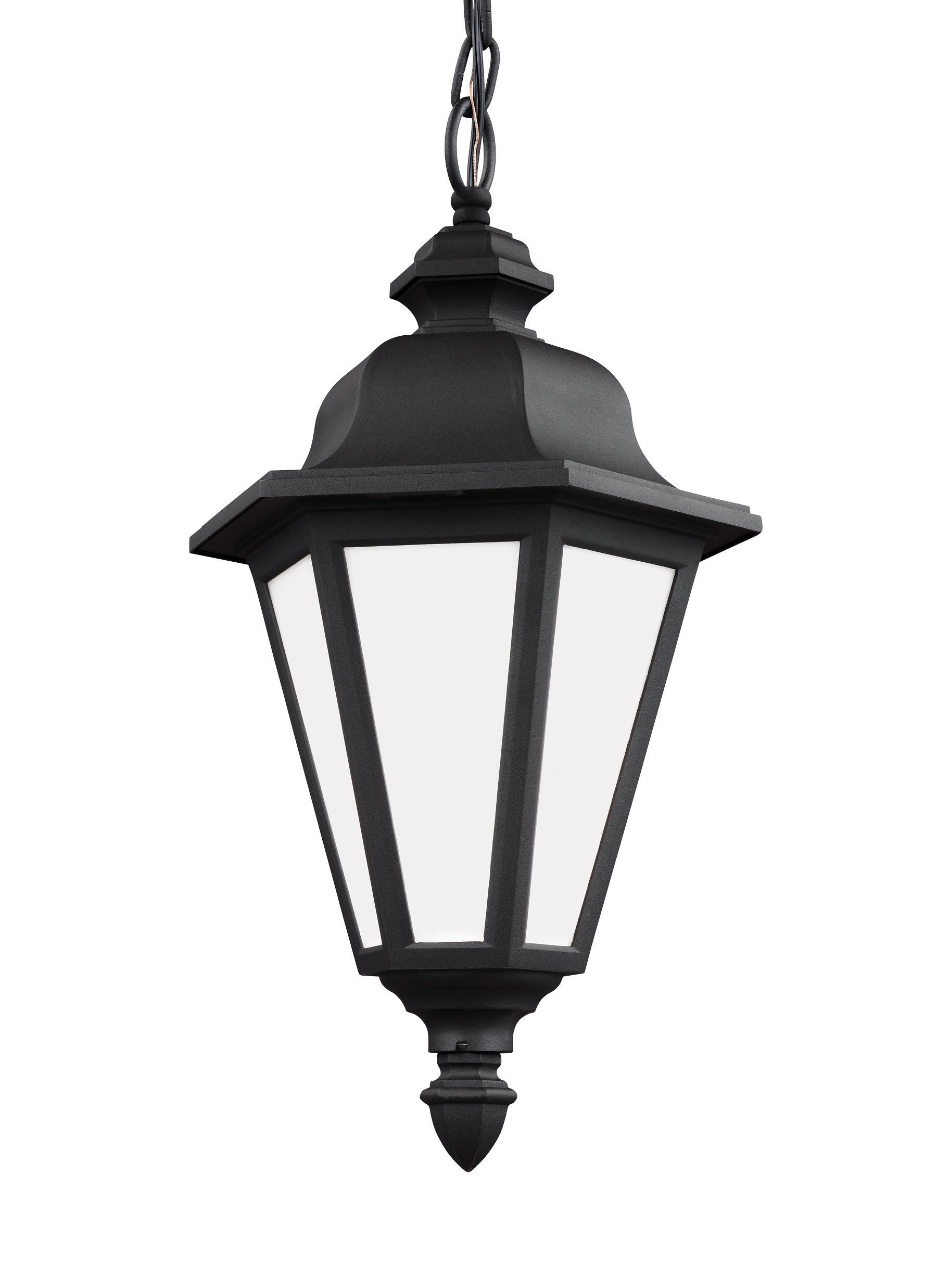Brentwood One Light Outdoor LED Pendant - Black Outdoor Sea Gull Lighting 