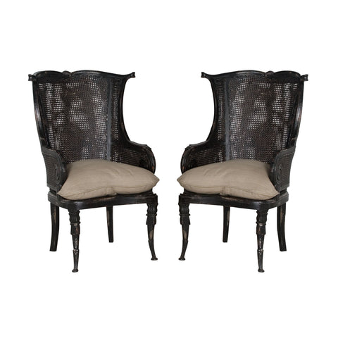 CANED WINGBACK CHAIR - Set of 2 Furniture GuildMaster 