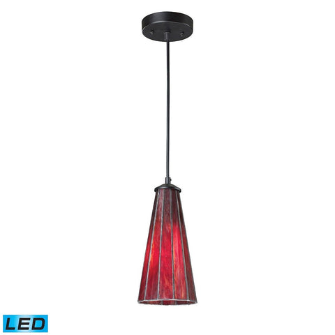 Lumino LED Pendant In Matte Black And Inferno Red Ceiling Elk Lighting 