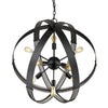 Carter 30"w 10 Light Orb Cage Pendant in Aged Bronze Ceiling Golden Lighting 