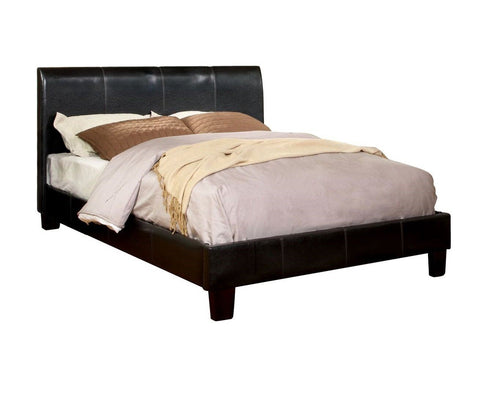 Caris Leatherette Queen Bed Espresso Furniture Enitial Lab 