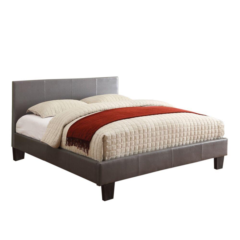 Bolan Leatherette Full Bed Gray Furniture Enitial Lab 
